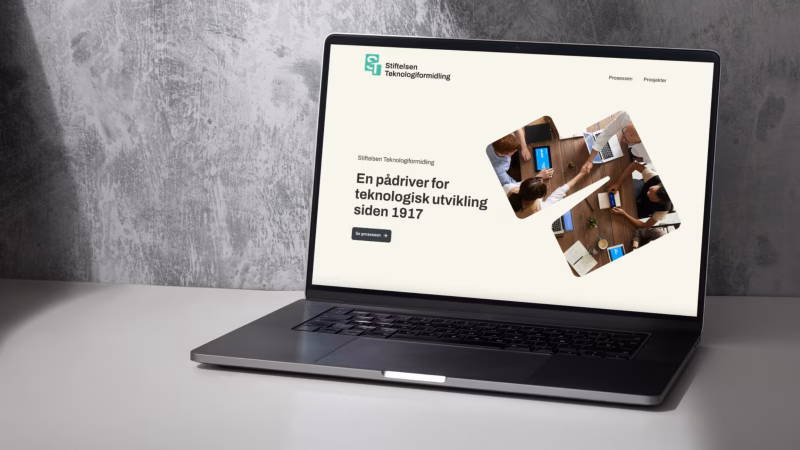 Presentasjon av nettside for Stiftelsen Teknologiformidling.